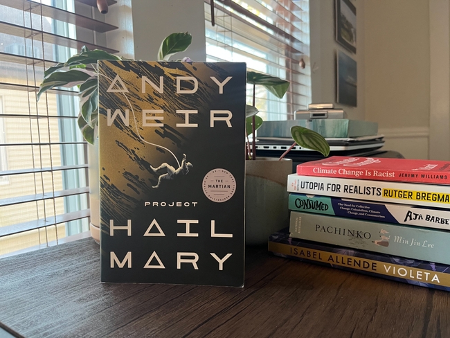 The book 'Project Hail Mary' by Andy Weir